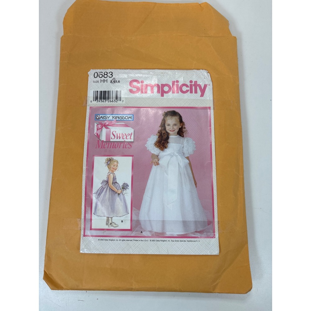 Simplicity 0683 Daisy Kingdom Sweet Memories Girls Dress Sewing Pattern Size 3-6